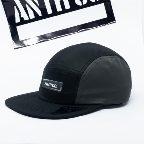 BONÉ ANTH.CO PREMIUM FIVE PANEL BERLIM - PRETO/CINZA - 5 GOMOS - ABA RETA - COM FITA - ORIGINAL - BO