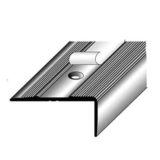 Nez de marche / Cornière pour escaliers (15 mm x 36 mm), aluminium anodisé, foré, couleur: argent