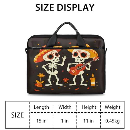 Bolso para portátil con diseño de calaveras mexicanas 15 pulgadas miniatura 2