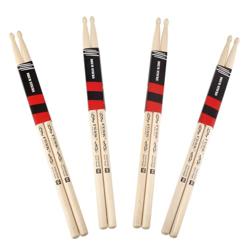 Baquetas Drum Sticks Rebound American de madera de arce dura americana, 4 pares de baquetas 5a, ideales para bateristas de todos los niveles, para batería, percusión y práctica - (5A-4 pares)