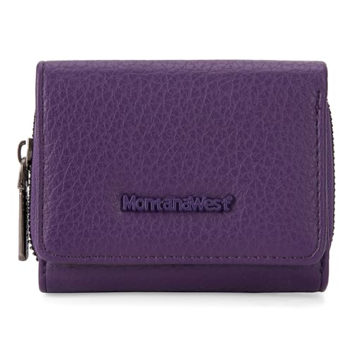 Image of Montana West Wallet Women RFID Blocking Wallets, Card Cases & Money Organizers Wallets with Zipper Coin Pocket, 1 Purple, 4.3 inch x 3.3 inch x 1.6 inch