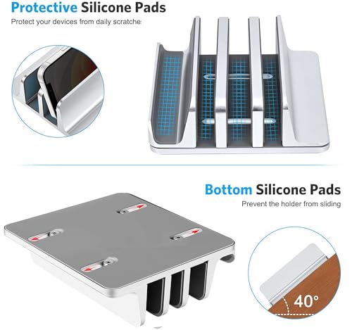 Soporte vertical ajustable para laptop 3 ranuras miniatura 2