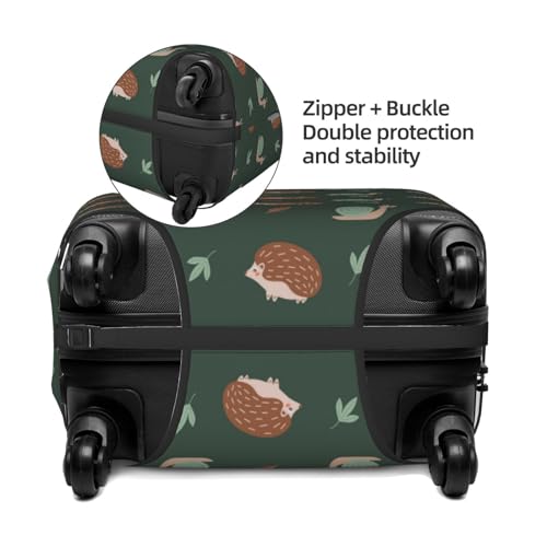 Green Snails Brown Hedgehogs Luggage Cover Protector Anti-Scratch Washable Fits 18-32 Inch Luggage-Medium4