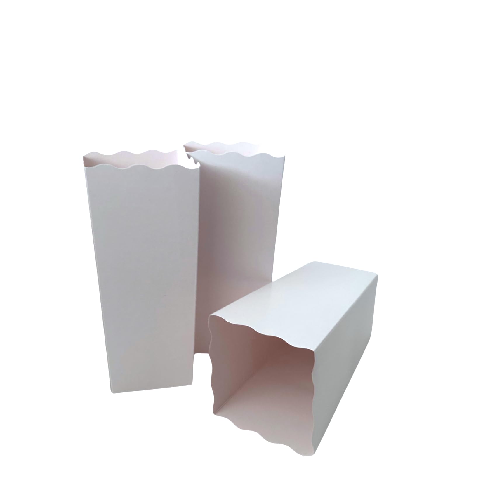Paquete de 100 cajas de palomitas de maíz blancas, 7.75 pulgadas de alto, contenedor desechable de cartón para fiestas, noche de cine, aperitivos, decoraciones