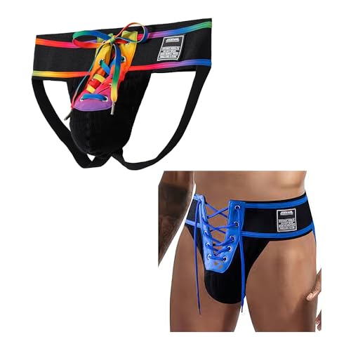 JOCKMAIL Men’s Jockstrap Sexy Underwear with Wide Waistband Breathable Athletic Supporter for Gym Sport Clubwear 2 Pack