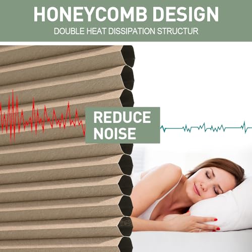 Zshine Motorized Cellular Shades Cordless Honeycomb Blinds Full Blackout Fabric Window Shades for Skylight (93021H Coffee)