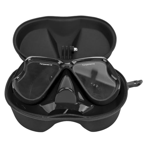 KIMISS Lunettes de Plongée pour Caméra d'action avec Prévention de la Buée, Lentille et Monture Trempées - Idéales pour la Plongée sous-Marine, la en Apnée et la Natation (Black)