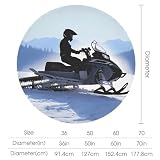 BVKWNTSA Okrągły obrus, na okrągłe stoły, skutery śnieżne, 100% poliester, odporny na plamy, zmywalny