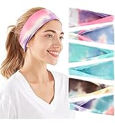 OFFTESTY 6 Pack Headbands for Women Non Slip Tiedye Womens Headbands, Stretchy Sweatbands Yoga Wo...