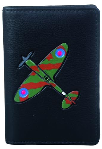 Mala Leather Spitfire 696_8 porte-cartes de crédit en cuir noir véritable