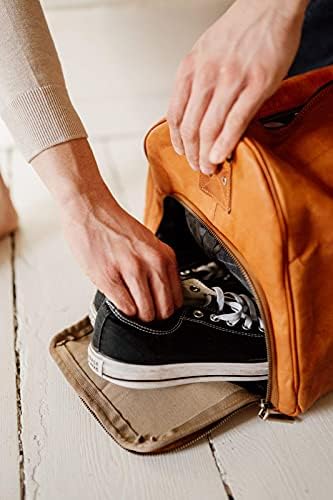 Berliner Bags Vintage Leather Duffle Bag Oslo with Shoe Compartment for Travel or the Gym, Overnight Bag for Men and Women - Brown 4 Berliner Bags Vintage Leather Duffle Bag Oslo with Shoe Compartment for Travel or the Gym, Overnight Bag for Men and Women - Brown
