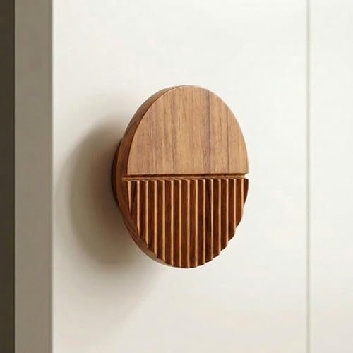 Image of Teak Wood Handle for Wardrobe /Cabinet Handle for Wardrobe /Handle for Modern Interior for Home & Office (6 Inch) Natural Wood Finish-| 3 Years Warranty |