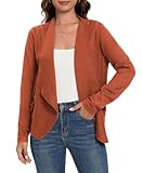 🍁𝐄𝐢𝐧𝐳𝐢𝐠𝐚𝐫𝐭𝐢𝐠𝐞𝐬 𝐃𝐞𝐬𝐢𝐠𝐧: Dieser Cardigan hat lange Ärmel, ein großes Revers und ein Blazer-Design sowie ein hohles Strickmuster auf der Vorderseite, was ihn elegant und raffiniert macht