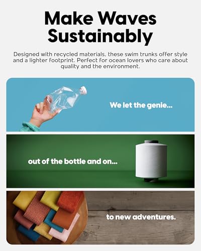 maamgic Men's Swim Trunks 5.5 inch Recycled Beach Shorts with Compression Liner Quick Dry Swim Shorts Zipper Pockets2