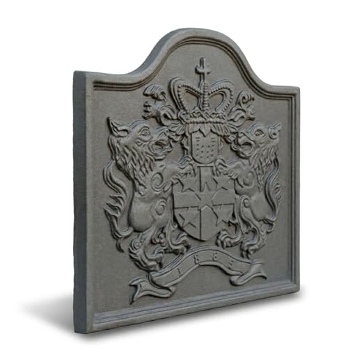 Luna Way CAST Iron - Plaque de Cheminée en Fonte décorée Lion | Stocke et Réflète la Chaleur | Dimensions: 55x45 cm, SP. 2 cm | Plaque Refractaire...