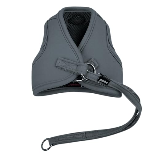 Puppia Eco Dog Harness Q Eco-Friendly No Pull Comfort Harness for Small and Medium Dogs, Grey, Large