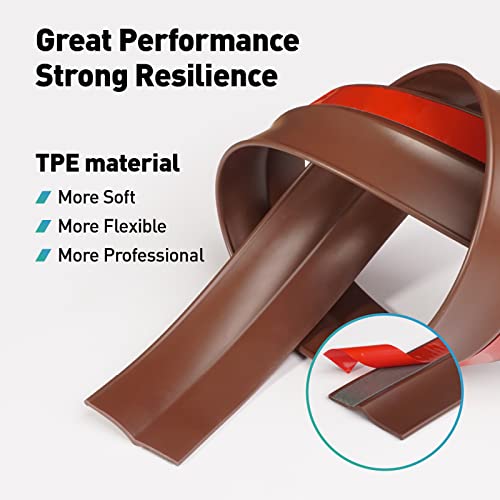 Fcsotsps 36Ft Garage Door Seal Top And Sides-Weatherproofing Garage Door Side Seal Strip,Durable Adhesive Backed Rubber Weather Stripping Garage Door Trim Seal Replacement (Brown) #TOP3