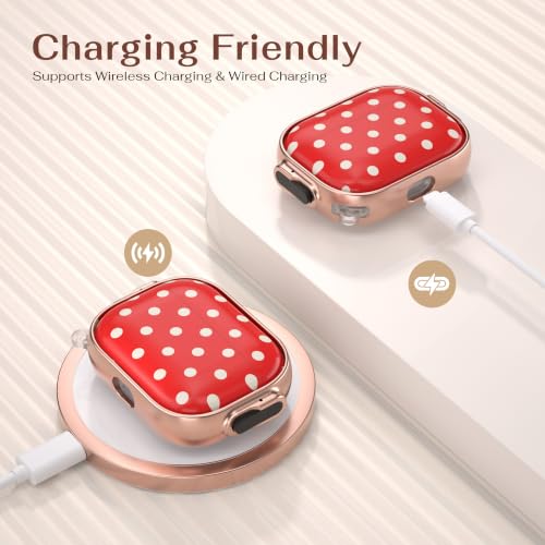 Image of for AirPods Pro 3 Case with Safety Lock, Magsafe Compatible,Red Polka Dot