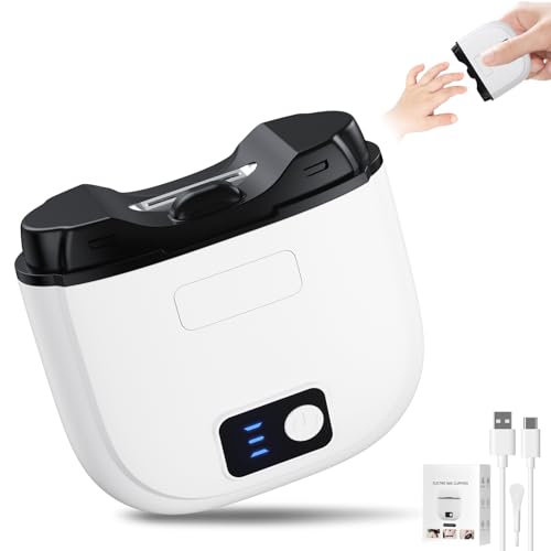 Larimuer Electric Nail Clipper - Automatic Nail Trimmer with 3 Speed Modes, LCD Display, Nail Scraps Storage & USB Rechargeable Safety Fingernail Trimmer for Babies, Kids, Adults, and Seniors