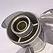 ARKDOZA High Polished Stainless Steel Propeller 9 7/8 Inches RH Props for Yamaha 20 30HP Outboard Motor Pressed in Rubber Hub 9 7/8x12