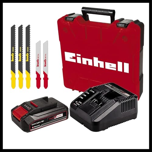 Miniatura 3 de Einhell Sierra De Calar Con Batería Tc-Js 18 Li 1x2,5 Ah Power X-Change Iones De Li, 18v, Función De Carrera Pendular, Adaptador De Aspiración, Incl. 1 Batería De 2,5 Ah, Cargador Y Maletín