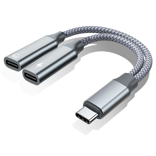 USB C Splitter 2 in 1 Type C Male to Dual USB C Female Adapter Y Splitters Data Power Extension Cable Multifunctional Compatible with iPhone 16 15 Series Laptop Mac Samsung Galaxy iPad Pro Devices - Image 6