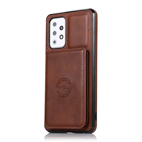 Étui portefeuille en cuir premium marron pour Samsung S21 Ultra avec support auto