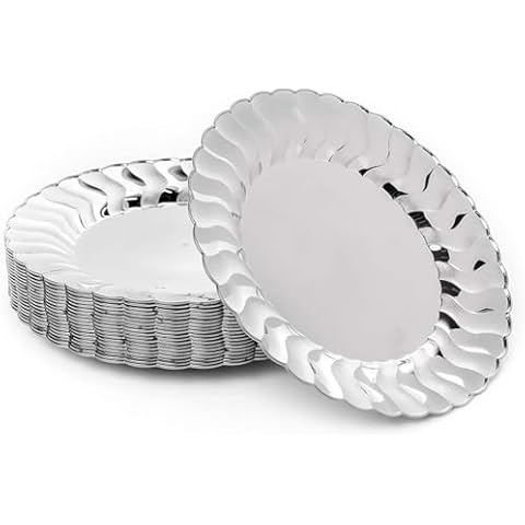 Assiettes en Plastique Argentées MATANA Cover