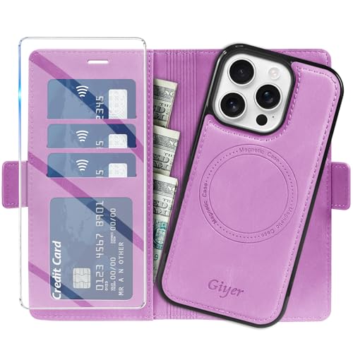 Étui de protection iPhone 15 Pro Max violet Giyer amovible 2 en 1