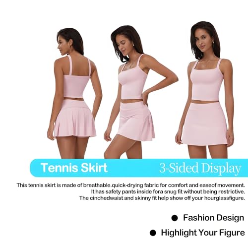 Golf Outfits for Women- Skirt Sets Women 2 Piece Outfits Breathable - Built-in Pocket for Cell Phone3