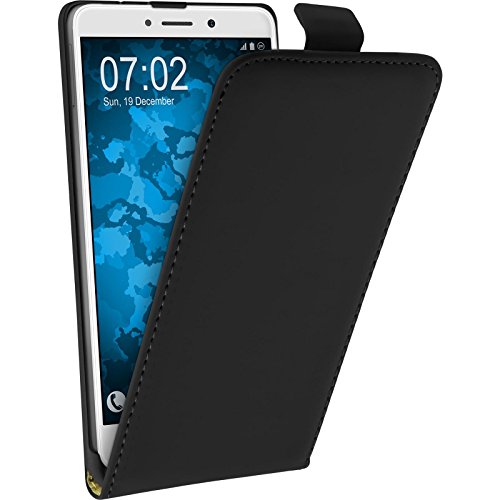 PhoneNatic Copertura di Cuoio Artificiale Compatibile con Huawei Honor 6X - Flip-Case Nero - Cover + Pellicola Protettiva