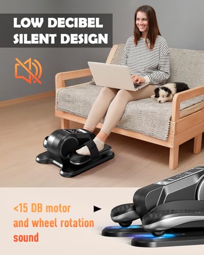Image of Yagud Under Desk Machine, Electric Elliptical Leg Exerciser for Senior, 13 Adjustable Speeds Quiet and Portable Seated Pedal Exerciser for Training with Remote Control