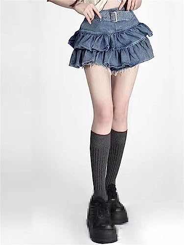 Denim Mini Skirt Women Cute Punk Harajuku Tutu Korean2