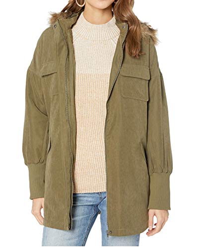 Jack by BB Dakota Junior's Call of The Wild Coat with Faux Fur Hood Trim, Dark Sage, Extra Small