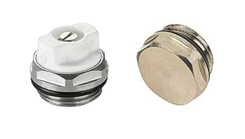 Turkish Zone Central Heating Radiator and Towel Rail Blanking Plug & Air Vent Set 1/2" Thread