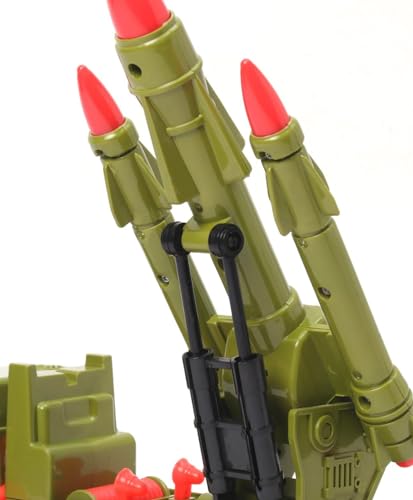 Image of SHIPEASE Friction Powered Military Truck with Missile Launcher for 3+ Year Kids Boys Girls Army Force Toy Truck Pull Back Vehicles Toys(Multicolor)
