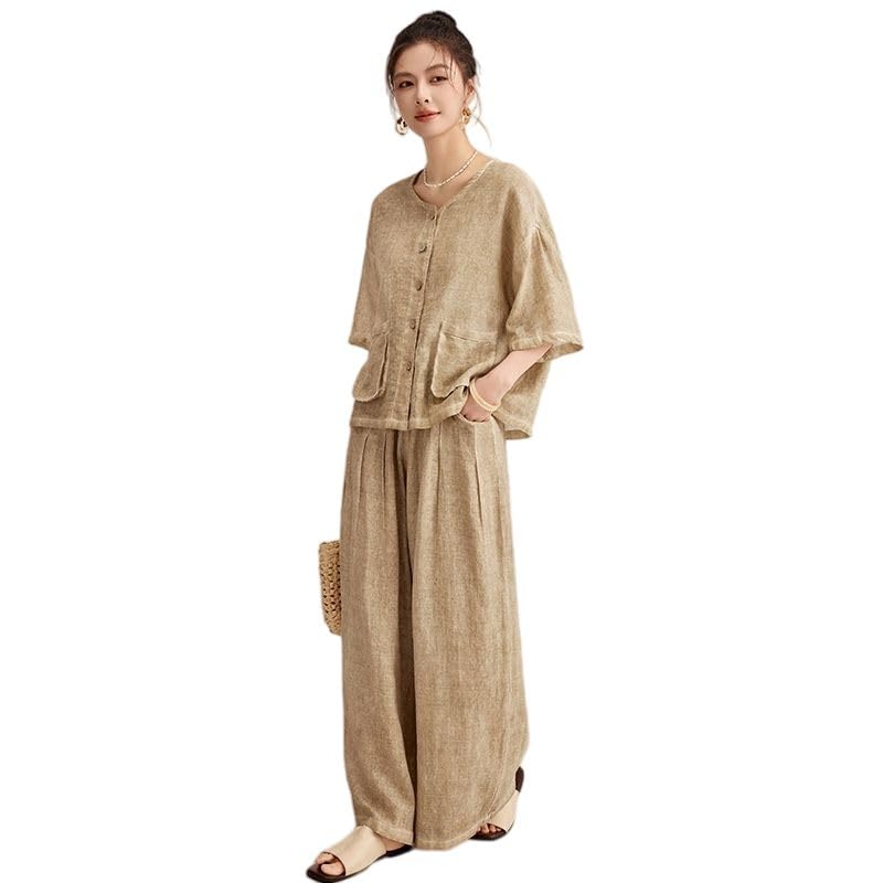 Conjunto de dos piezas mujer estilo casual de negocios con cremallera y doble bolsillo práctico 5