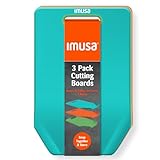 IMUSA Cutting Board Set β 3-Pack Plastic Cutting Boards for Kitchen, 11.8" x 7.4" Color-Coded Chopping Boards with Handles and Curved Edge, Nesting Small Cutting Boards, Dishwasher Safe