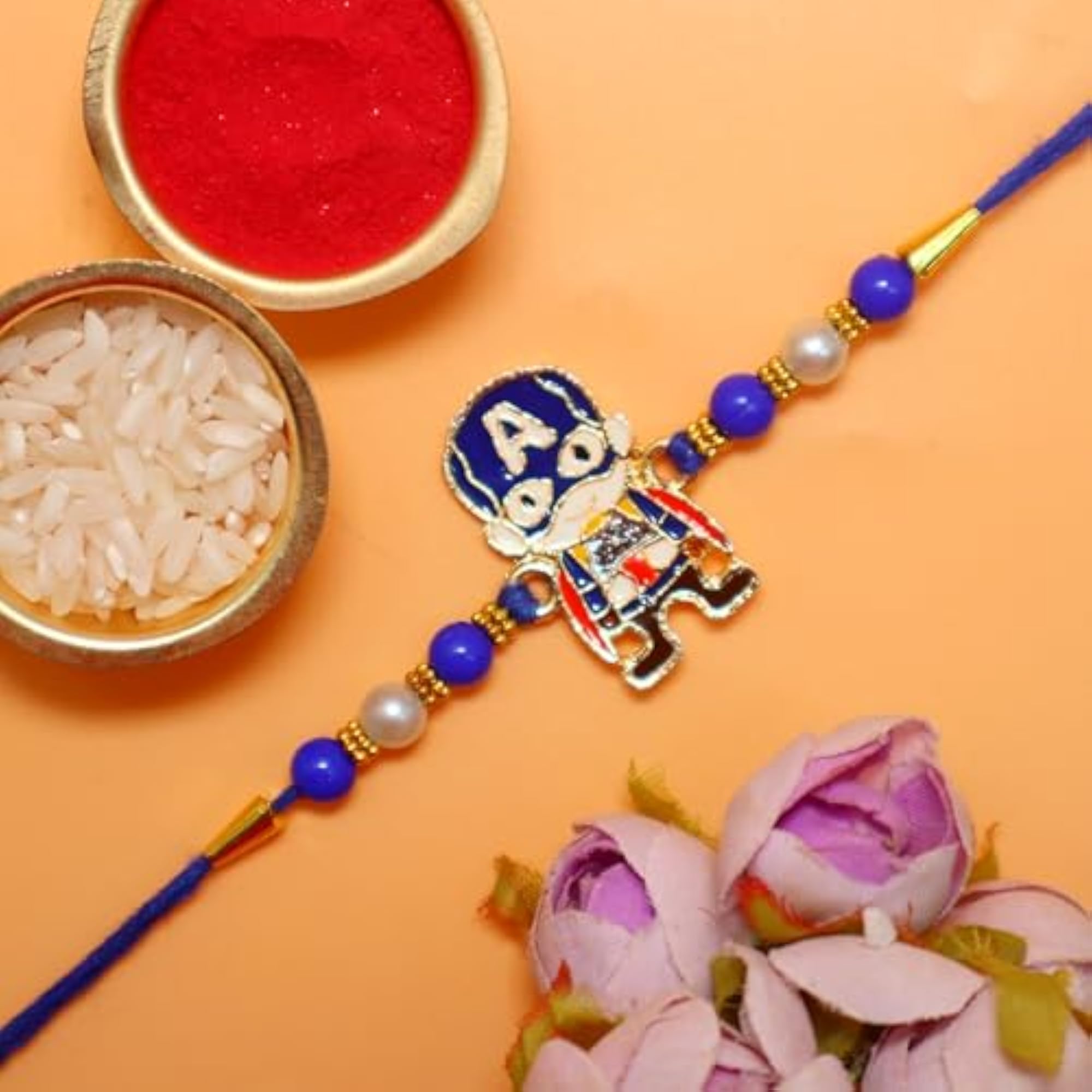 Raksha Bandhan Gift Combo with 2 Kids Printed Water Bottles and 2 Rakhi Set