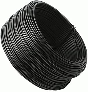 Fuwok Coated Wire Twist Ties Binding, Garden Wire Coil Plastic Coated Plant Twisty Tie for Climbing Plants Plant Tree Support (2.0mm-100M, Black-Round)