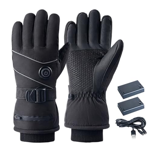 Niesel Guantes Calefactables,3 Modos Ajustables Calentamiento Completo de Dedos - Manoplas Táctiles Calentamanos para Viajar Esquiar Ciclismo Exterior Nieve Trabajo Casa Mujer Hombre | Mujeres Hombres