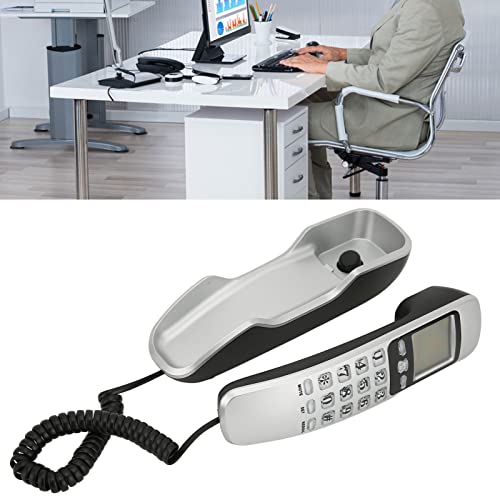 KIMISS KXT888CID Corded Festnetzwand -Wandtelefon mit LCD -Display Wired Telefon für Zuhause, Büro und Hotels (Silver)