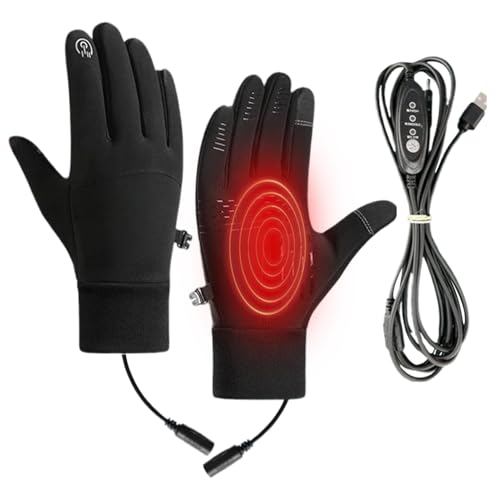Gants chauffants tactiles en polyester velours avec 3 niveaux de température