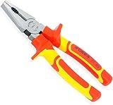 8 lnch Insulated Handle Combination Pliers R'deer VDE 1000v Cr-VIndustrial Level Electrician Side Cutting Wire Pliers Tool