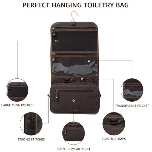 LEATHER VILLAGE Hanging Toiletry Bag