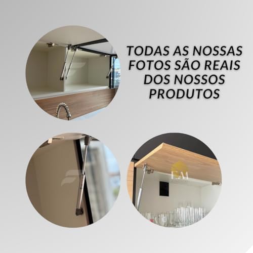 Pistão Amortecedor A Gás Para Móveis Armários kit com 4 unidades 40 À 150n (80N)