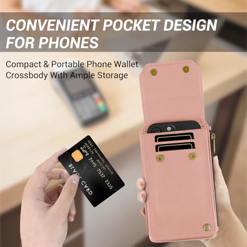 Women's RFID Crossbody Phone Bag, Crossbody Cell Phone Wallet - Adjustable straps Bag with 8 Card Slots & ZipperSlot2
