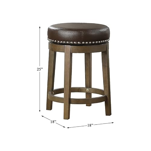 Lexicon Blueridge Swivel Counter Height Stool (Set Of 2), 25" Sh, Brown #TOP2
