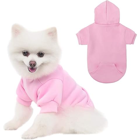 KOOLTAIL Basic Dog Hoodie - Soft and Warm Dog Hoodie Sweater with Leash Hole and Pocket, Dog Winter Coat, Cold Weather Clothes for XS-XXL Dogs Cover