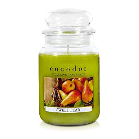 COCODOR Vela Aromática en Tarro Grande Pera Dulce Larga Duracion Cover